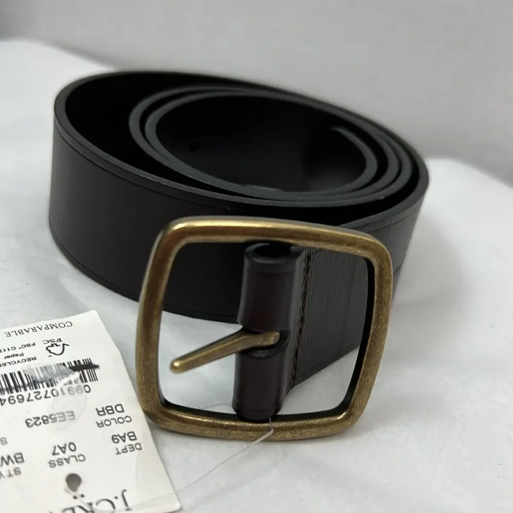 J. Crew Factory bw731 Wide Leather Belt For Men  size 34 NWT